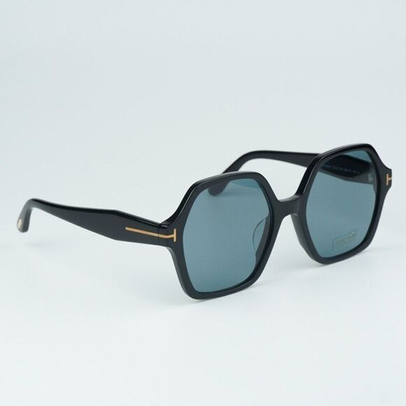 NEW Tom Ford FT1032-F ROMY 01A Black Blue Square Oversized Women Sunglasses - Picture 7 of 11